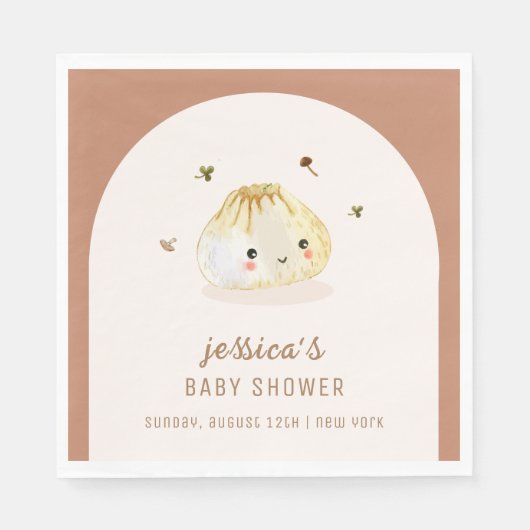 ミニマリストBohoアーチ餃子中国の赤ちゃんシャワー スタンダードランチョンナプキン (正面)