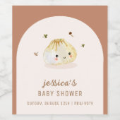 ミニマリストBohoアーチ餃子中国の赤ちゃんシャワー ワインラベル (シングルラベル)