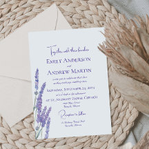 ミニマリストBohoウォーターカラーラベンダーフラワー結婚ズ