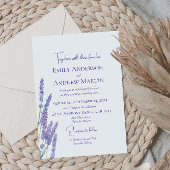 ミニマリストBohoウォーターカラーラベンダーフラワー結婚ズ 招待状