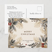 ミニマリストBohoクリスマスグリーティングホリデー ポストカード (正面/裏面)