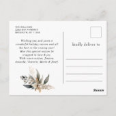 ミニマリストBohoクリスマスグリーティングホリデー ポストカード (裏面)