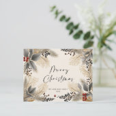 ミニマリストBohoクリスマスグリーティングホリデー ポストカード (スタンド正面)