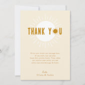 ミニマリストBohoサンシャインフラットバーチカルベビーシャワー サンキューカード (正面)