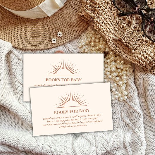 ミニマリストBohoサンシャインブックfor Baby Shower エンクロージャーカード