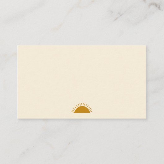 ミニマリストBohoサンシャインベビーシャワーおむつラッフル エンクロージャーカード (裏面)