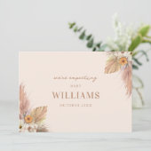 ミニマリストBohoシック妊娠発表 案内状 (スタンド正面)