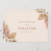 ミニマリストBohoシック妊娠発表 案内状 (正面/裏面)