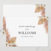 ミニマリストBohoシック妊娠発表 案内状 (正面/裏面)