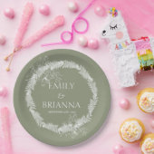 ミニマリストBohoセージ緑の名前プレート ペーパープレート (パーティー)