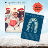 ミニマリストBohoティール（緑がかった色）ミントレインボークリスマスフォト シーズンカード