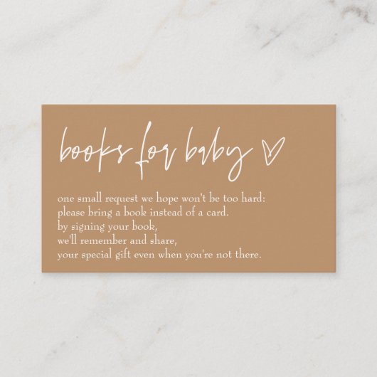 ミニマリストBohoニュートラルハローベビーブックスフォーベビー エンクロージャーカード (正面)