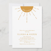 ミニマリストBohoハローサンシャインカップル赤ちゃんシャワー 招待状 (正面)