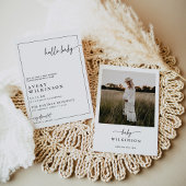 ミニマリストBohoハローベビーフォトベビーシャワー 招待状