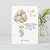 ミニマリストBohoバルーンベビーシャワーサンキューカード 招待状 (スタンド正面)