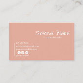 ミニマリストBohoピンクエレガント&エステティックシック 名刺 (裏面)
