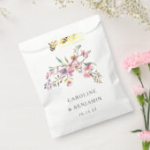 ミニマリストBohoピンクワイルドフラワー結婚ズカスタム フェイバーバッグ (封をした状態)