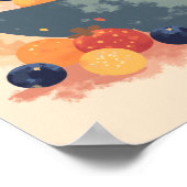 ミニマリストBohoフルーツサラダ抽象芸術台所壁 ポスター (角)