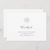 ミニマリストBohoフローラスケッチ引っ越しましたアドレス 案内状 (正面/裏面)