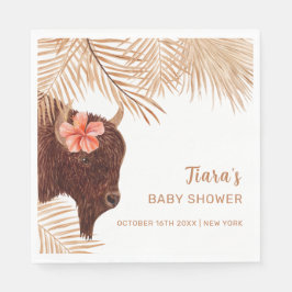 ミニマリストBohoフローラ聖いカウガールベビーシャワー スタンダードランチョンナプキン