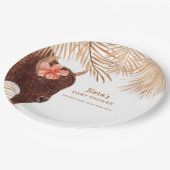 ミニマリストBohoフローラ聖いカウガールベビーシャワー ペーパープレート (アングル)