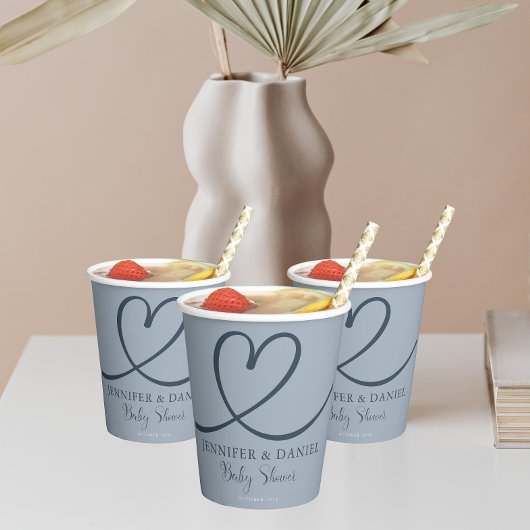 ミニマリストBohoブルー手書きエレガント紙カップ 紙コップ