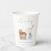 ミニマリストBohoベビーカーRabbit男の子ベイビーシャワー 紙コップ (裏面)