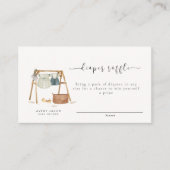 ミニマリストBohoベビーシャワー服おむつラッフル エンクロージャーカード (正面)