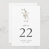 ミニマリストBohoボタニカルテーブル番号 (正面/裏面)