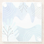 ミニマリストBohoボタニカル葉ラインアート ガラスコースター (裏面)