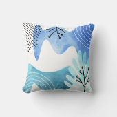 ミニマリストBohoボタニカル葉ラインアート クッション (正面)