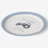 ミニマリストBohoボーイウォーター色トラクター赤ちゃんシャワー ペーパープレート (アングル)