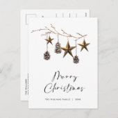 ミニマリストBohoメリークリスマスグリーティング シーズンポストカード (正面/裏面)