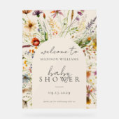 ミニマリストBohoワイルドフラワーフローラベビシャワーサイン アクリルサイン (正面)