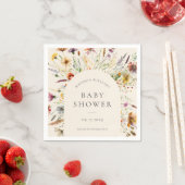 ミニマリストBohoワイルドフラワーフローラベビシャワーサイン スタンダードカクテルナプキン (インサイチュ)