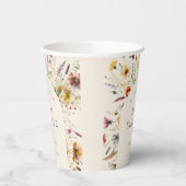 ミニマリストBohoワイルドフラワーフローラベビーシャワー 紙コップ (左)
