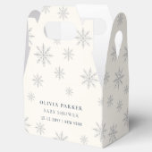 ミニマリストBoho冬のスノーフレーク赤ちゃんシャワー フェイバーボックス (オープン)