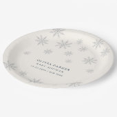 ミニマリストBoho冬のスノーフレーク赤ちゃんシャワー ペーパープレート (アングル)
