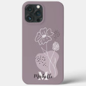 ミニマリストBoho名パーソナライズされたフローラモノグラム Case-Mate iPhoneケース (裏面)