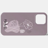 ミニマリストBoho名パーソナライズされたフローラモノグラム Case-Mate iPhoneケース (裏面 (横))