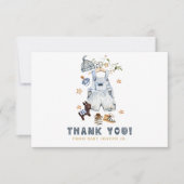 ミニマリストBoho新生児シャワークロザーラインボーイ サンキューカード (正面)