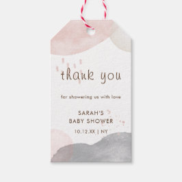 ミニマリストBoho水カラー抽象芸術ベビーシャワー ギフトタグ