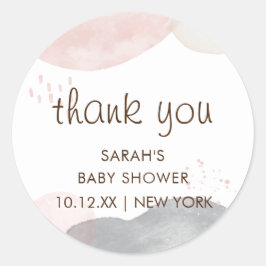 ミニマリストBoho水カラー抽象芸術ベビーシャワー ラウンドシール