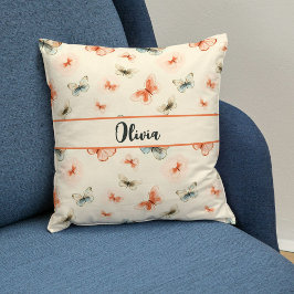 ミニマリストBoho水彩蝶 クッション