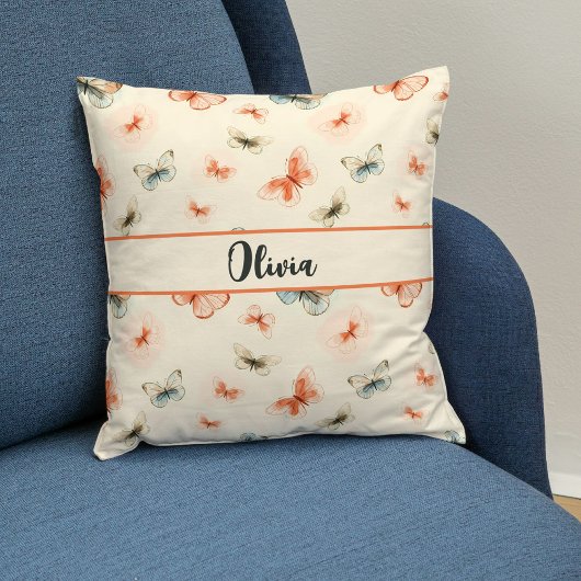 ミニマリストBoho水彩蝶 クッション