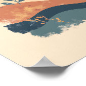 ミニマリストBoho波形パターン抽象芸術ウォールアート ポスター (角)