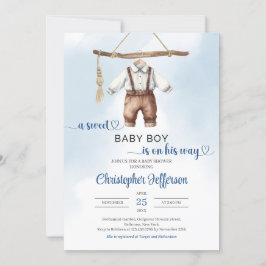 ミニマリストBoho甘い男の赤ちゃん服ベビーシャワー 招待状