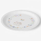ミニマリストBoho蝶ワイルドフラワーベビーシャワー ペーパープレート (アングル)