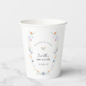 ミニマリストBoho蝶ワイルドフラワーベビーシャワー 紙コップ (裏面)