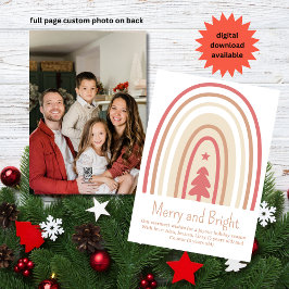 ミニマリストBoho赤面ピンクタンレインボーフォト シーズンカード